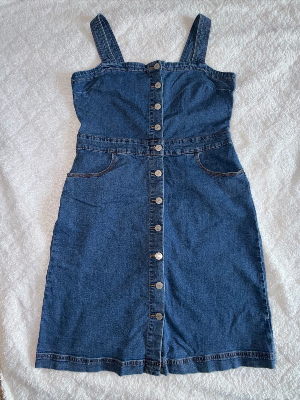 Jordache Vintage Denim Button-Front Midi Dress - Picture 7 of 13